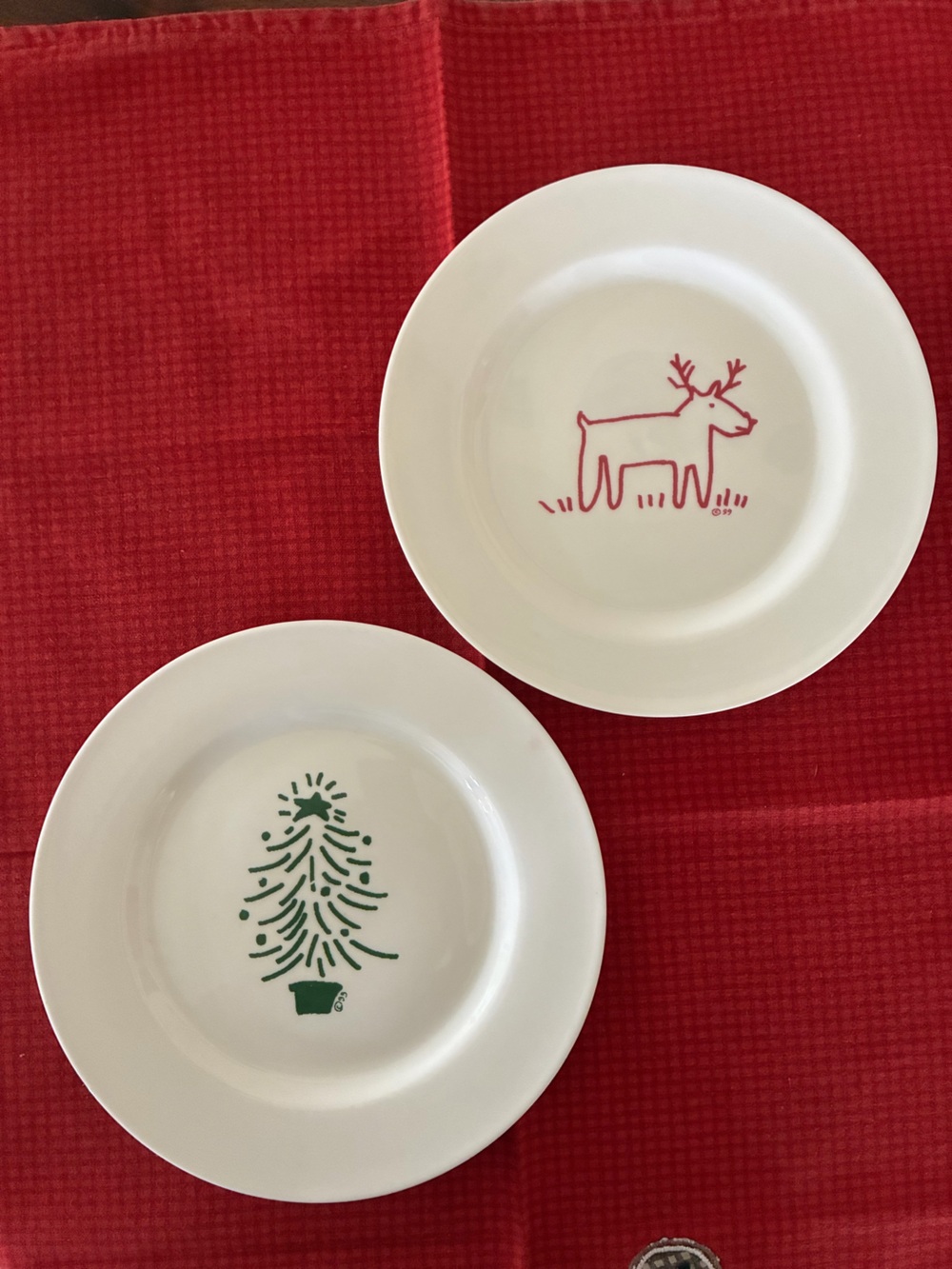 Trish Richman At Home International for Crate & Barrel 2 Christmas Salad Plates
